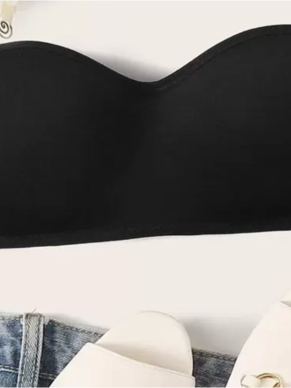 Strapless Black Bandeau Bra - Elegant Everyday Support